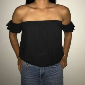 Black Off the Shoulder Brandy Melville Top